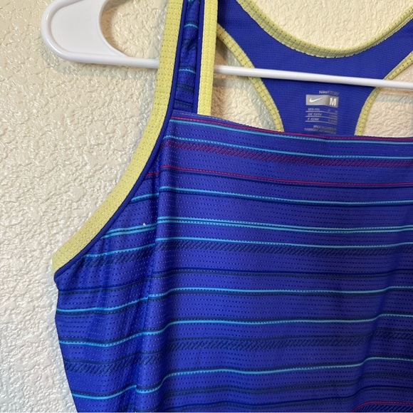 Nike Women's Blue Striped Tank Top - Picture 4 of 6